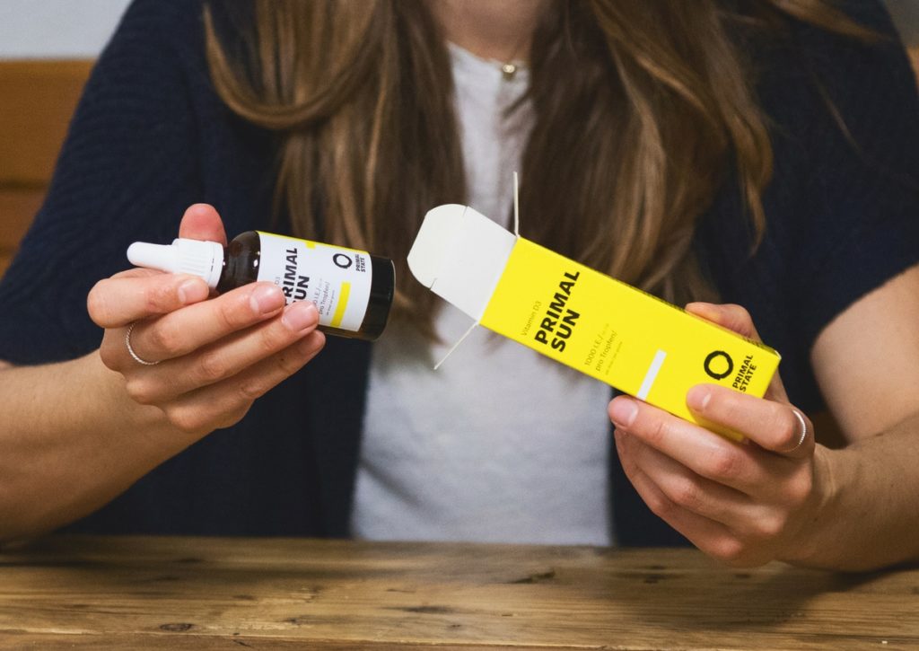 Vitamin D3 Tropfen ausgepackt